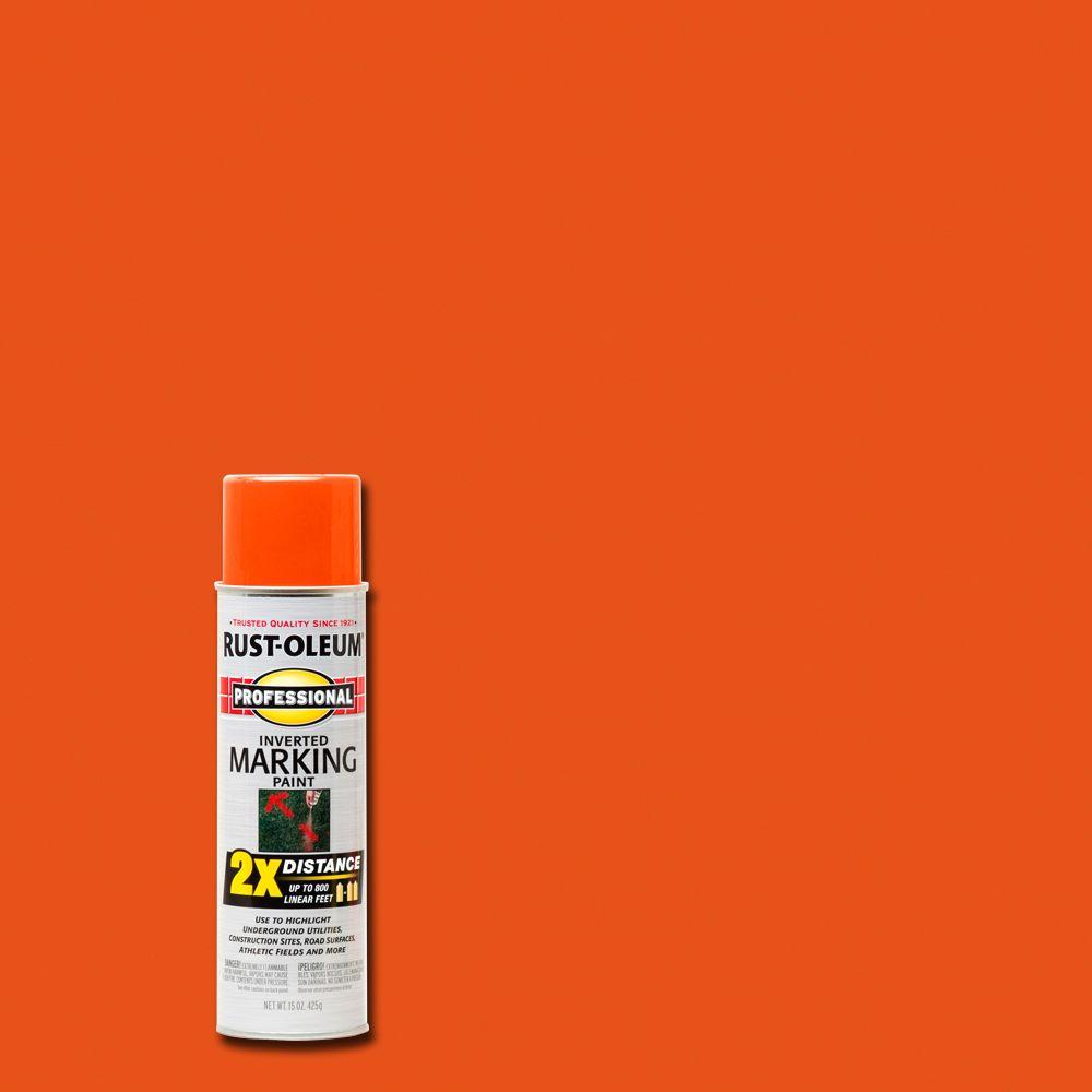 15 oz. Fluorescent Red-Orange 2X Distance Inverted Marking Spray Paint