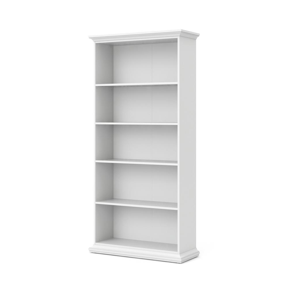 SAUDER Barrister Lane White Plank Tall Cubbyhole Bookcase 423671 The