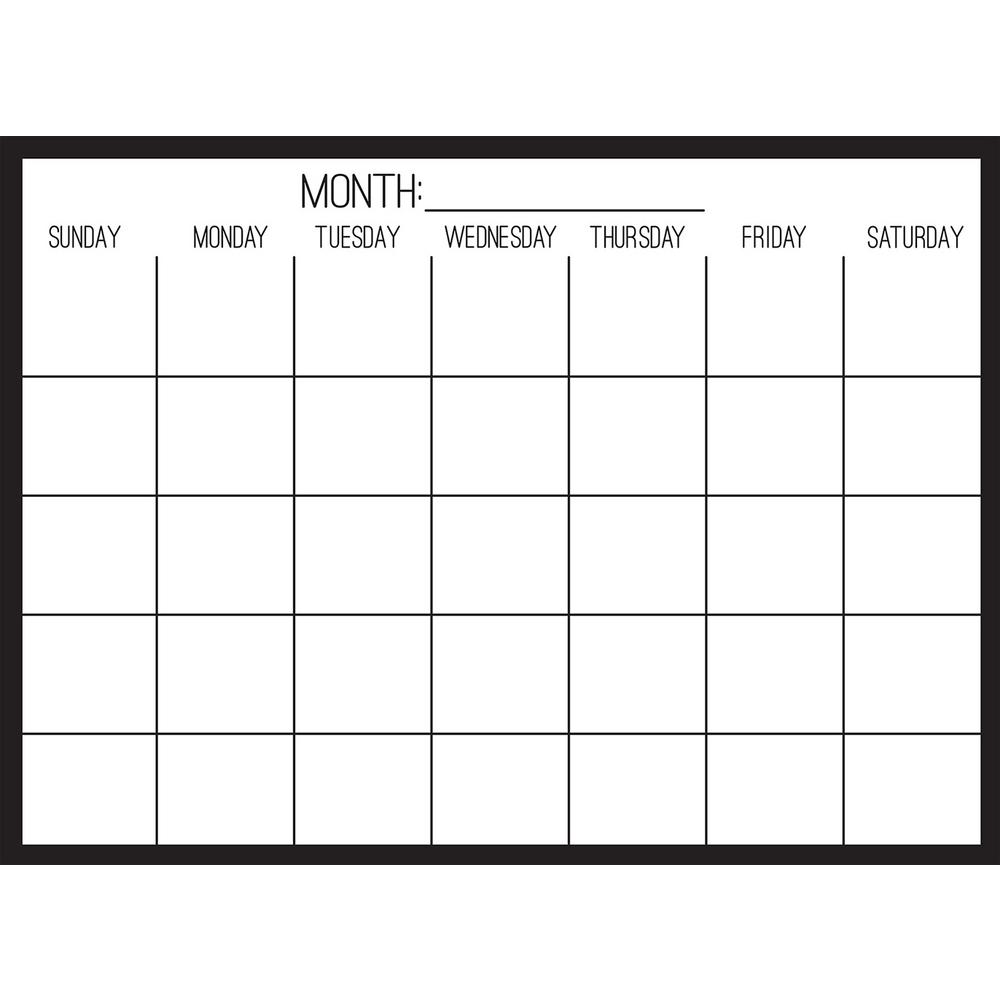 Wall Pops Black on Clear Monthly Calendar DecalWPE2801 The Home Depot