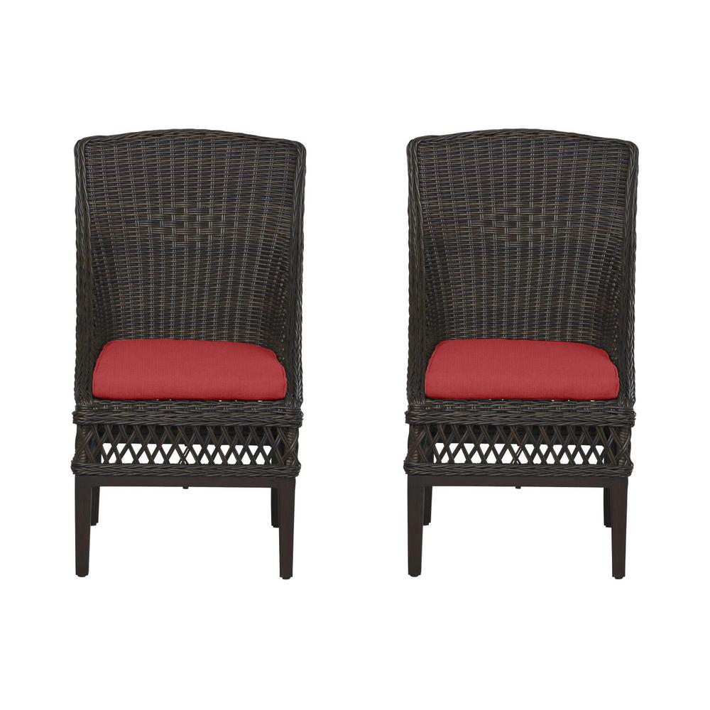 Hampton Bay Woodbury Dark Brown Wicker Outdoor Patio Dining Chair