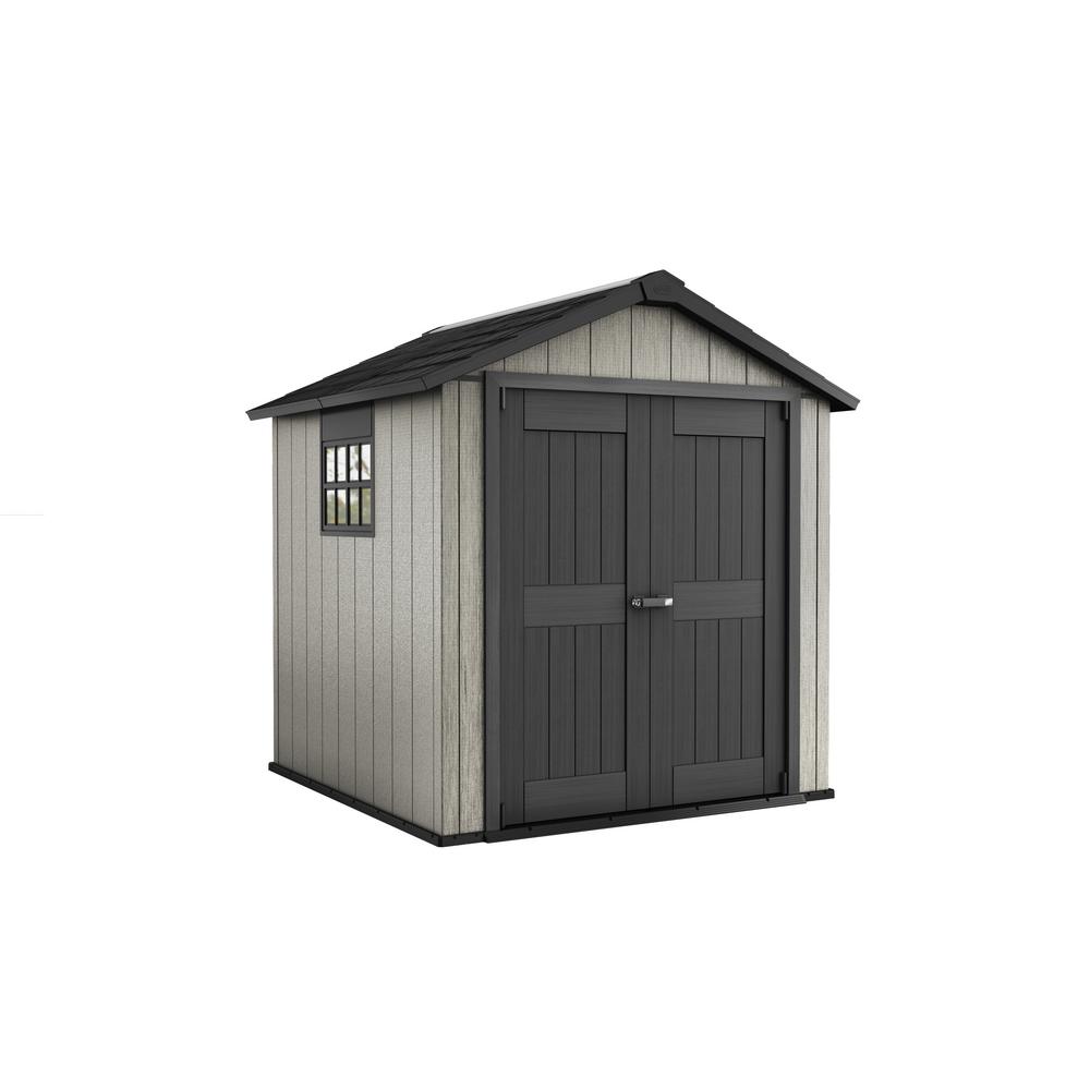 UPC 731161045851 product image for Keter Oakland 7.5 ft. x 7 ft. Plastic Outdoor Storage Shed, Browns / Tans | upcitemdb.com