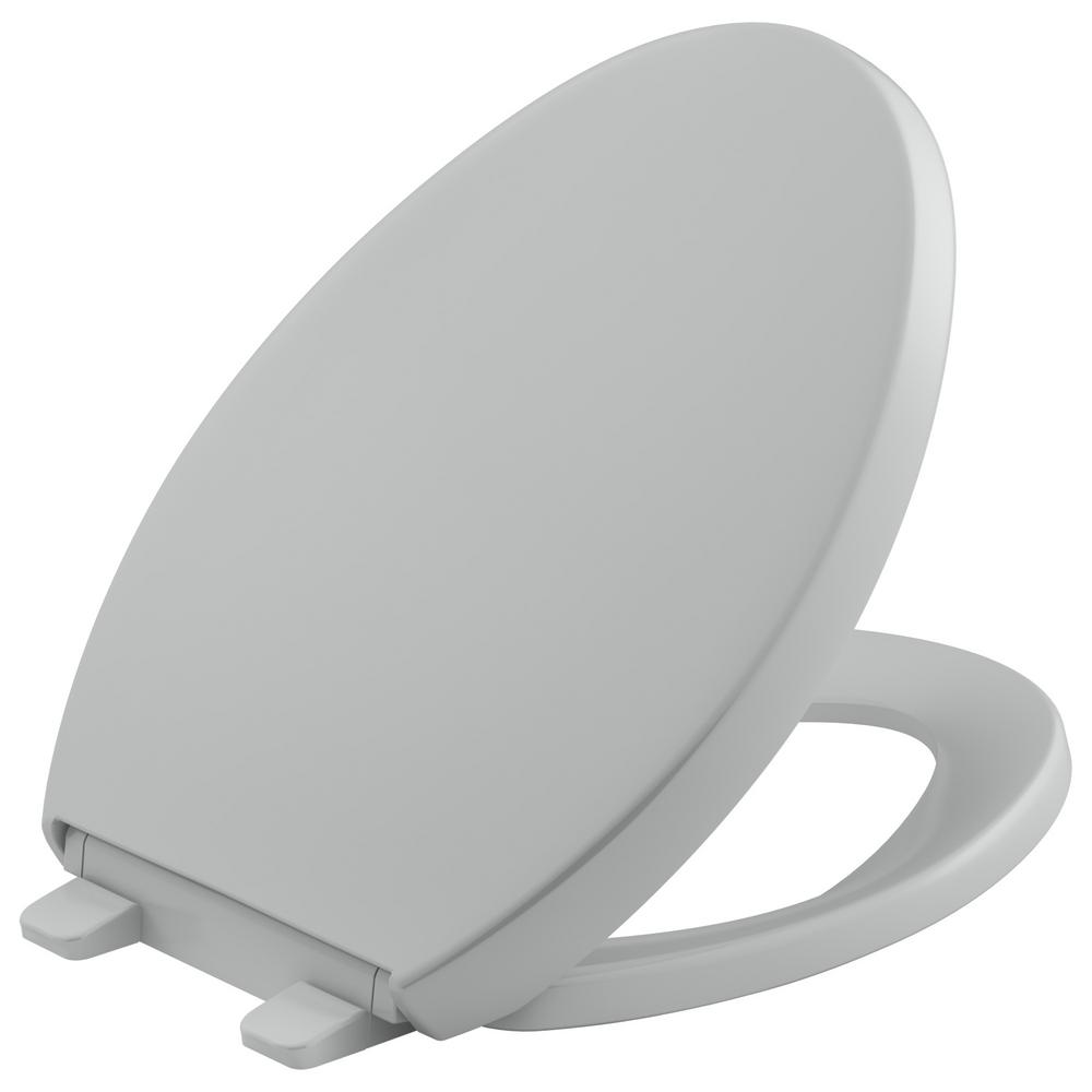 KOHLER K-4008-95 Grip-Tight Reveal Q3 Elongated Toilet Seat, Ice Grey