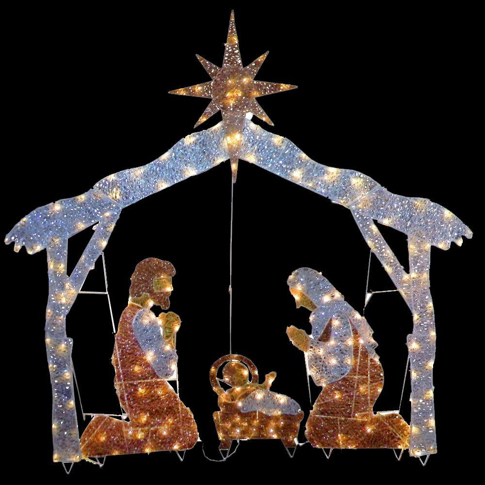 National Tree Company 72 In Nativity Scene With Clear Lights Df