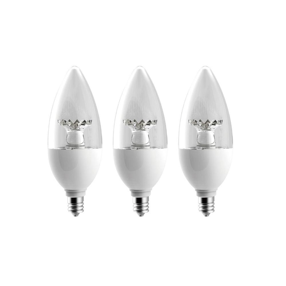 EcoSmart 60-Watt Equivalent B11 Dimmable LED Light Bulb Soft White (3