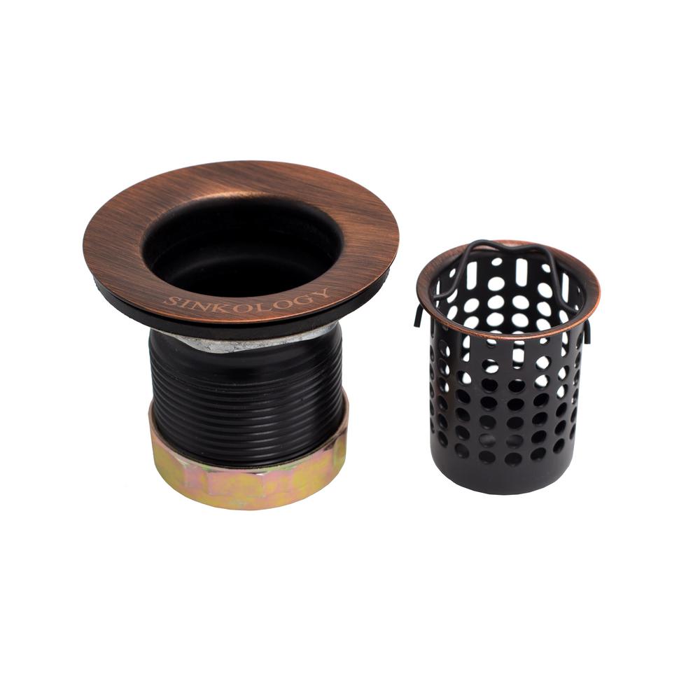 Sinkology 2 In Bar Sink Junior Strainer Drain With Removable Basket In Antique Copper