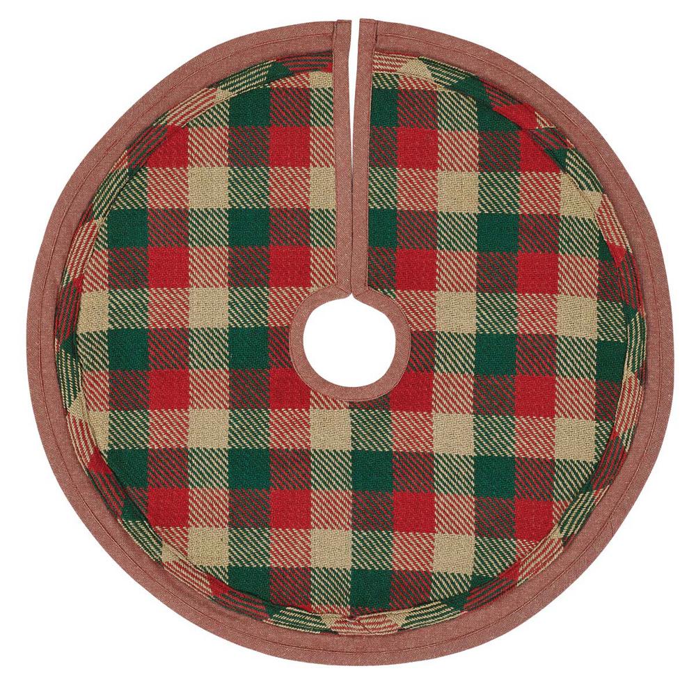 VHC Brands 21 in. Cotton Reed Ruby Red Rustic Christmas Decor Mini Tree