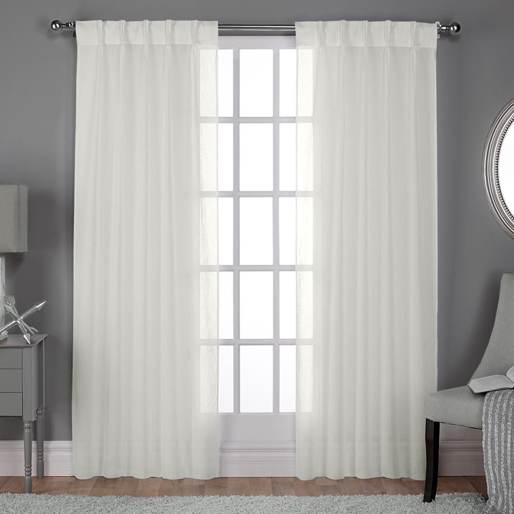 Belgian 30 In W X 84 In L Sheer Pinch Pleat Top Curtain Panel In