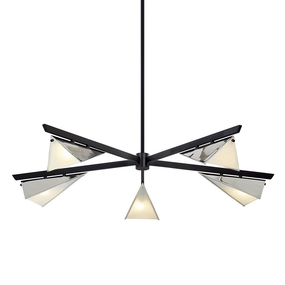 Troy Lighting Kite 5 Light Carbide Black And Polished Nickel
