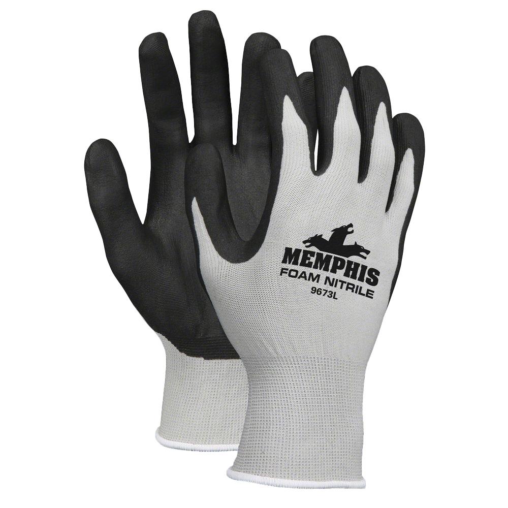 MCR Safety Nitrile Coated Knit GlovesMCS9673L The Home Depot