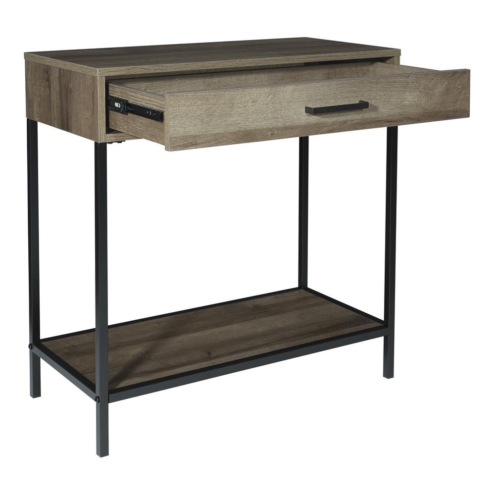 Osp Home Furnishings Braydon 30 Accent Foyer Table In Grey Oak