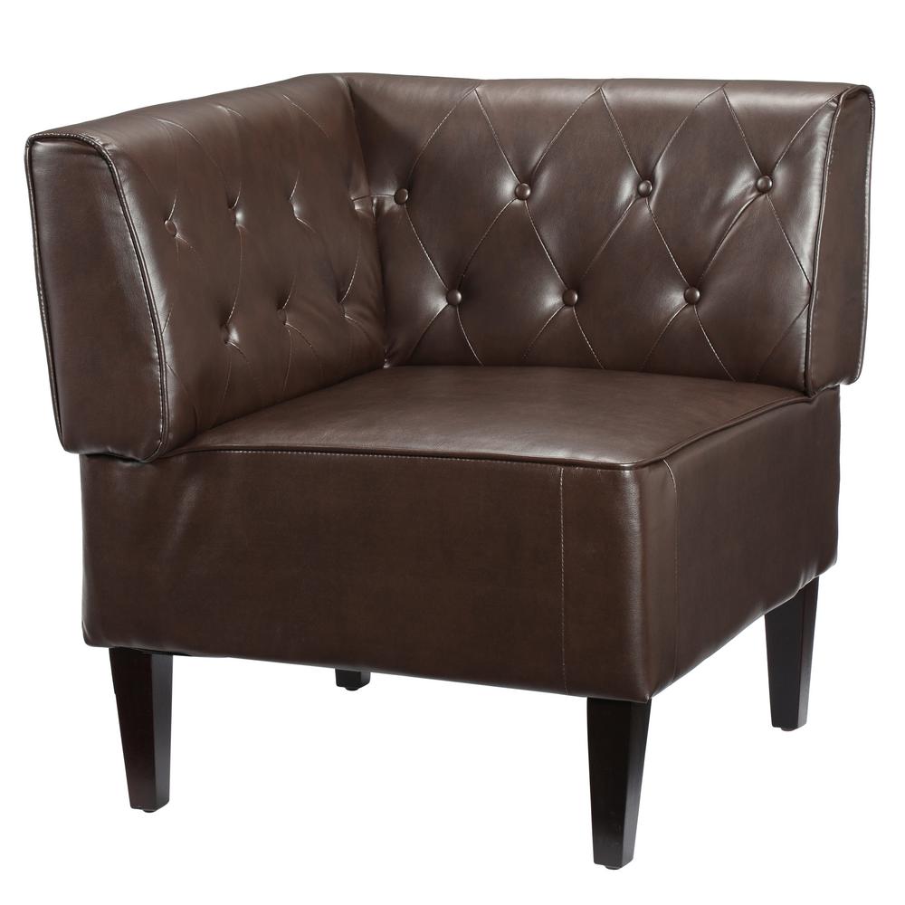 Home Decorators Collection Easton Brown Bonded Leather Breakfast 6 Home Decorators Collection Easton Brown Bonded Leather Breakfast Nook