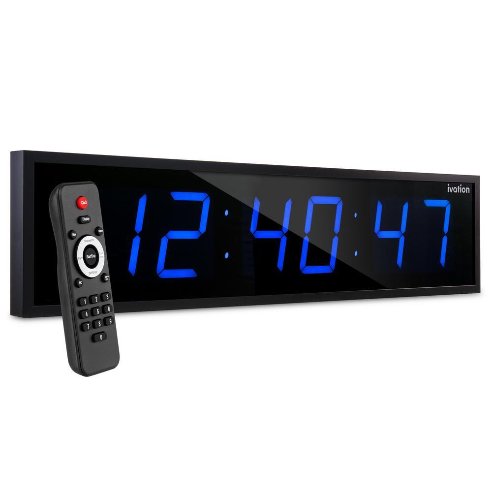 Photo 1 of 36" Large Oversized Wall Mounted LED Digital Clock Time Bar - Blue