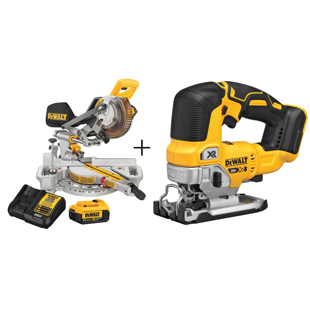 DEWALT 7-1/4 in. 20-Volt MAX Lithium-Ion Cordless Miter Saw with Bonus