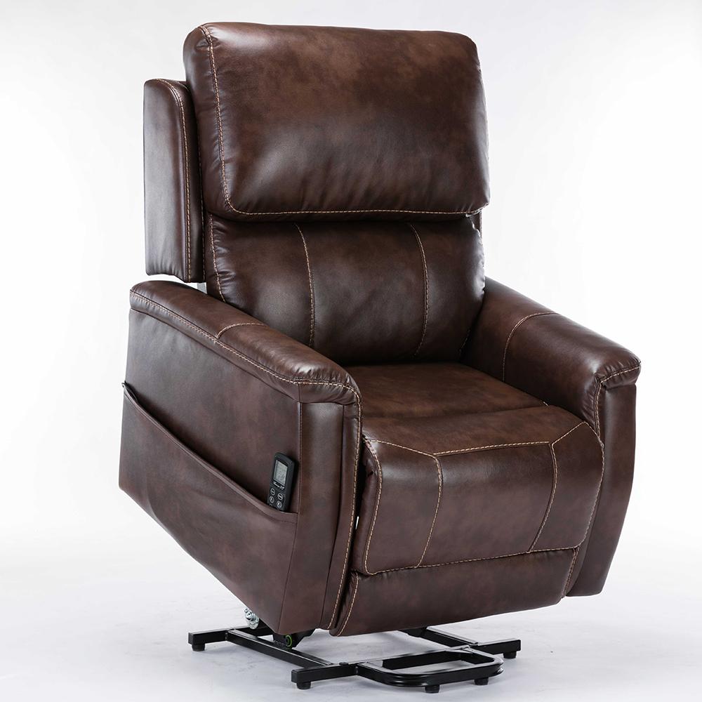 Lifesmart Ultra Soft Brown Leather Air 3-Motor Massage and ...