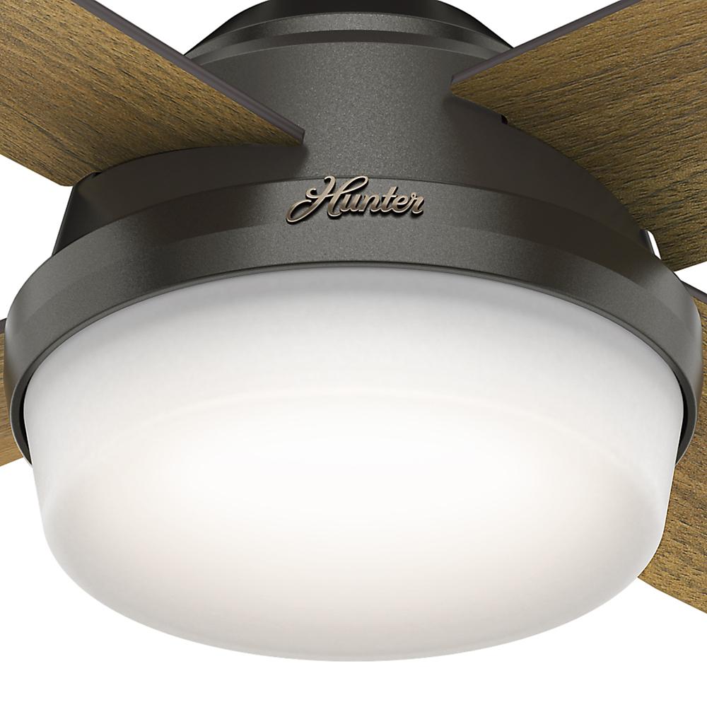 Hunter Dempsey 52 In Led Indoor Noble Bronze Ceiling Fan With Light And Remote 59446 The Home Depot