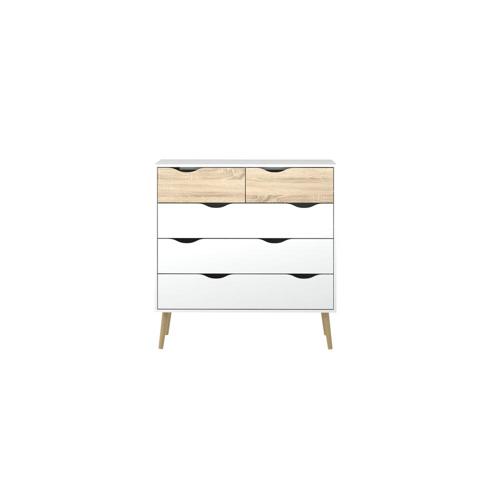 Tvilum Diana 5 Drawer White Oak Structure Chest 7545649ak The Home Diana 5 Drawer White Oak Structure Chest Tvilum