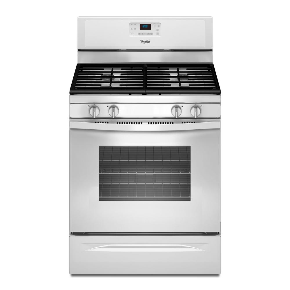 Whirlpool 5.1 cu. ft. Gas Range in White-WFG320M0BW - The Home Depot
