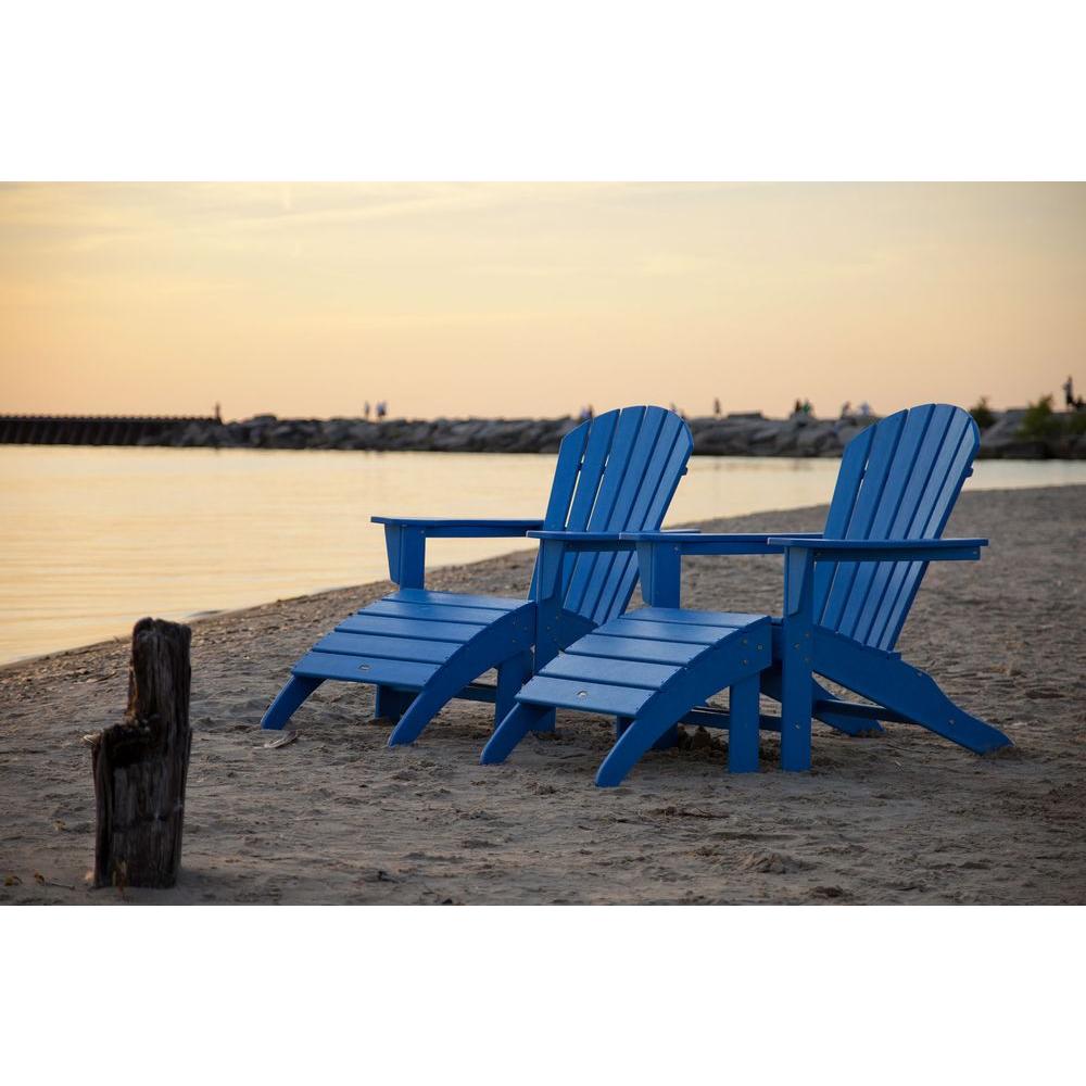 Polywood South Beach Pacific Blue Plastic Patio Adirondack Chair Polywood South Beach Pacific Blue