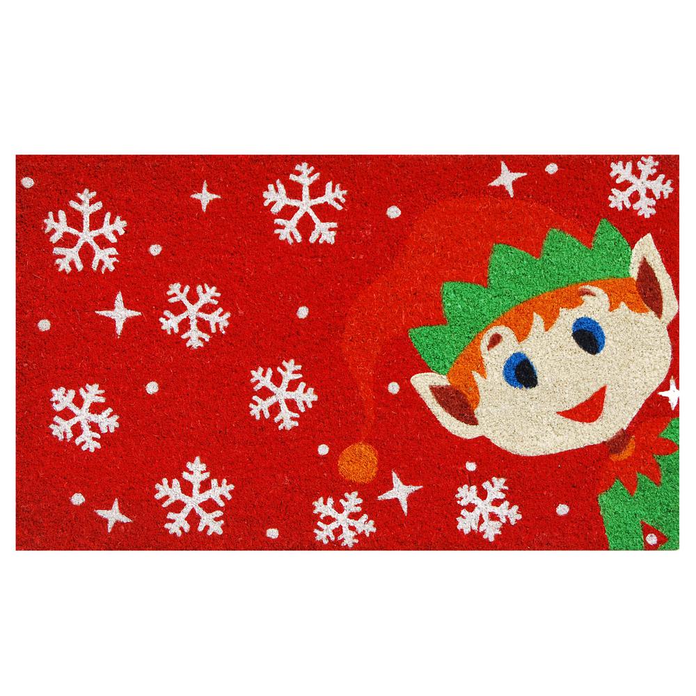 Home More Christmas Elf 17 In X 29 In Coir Door Mat