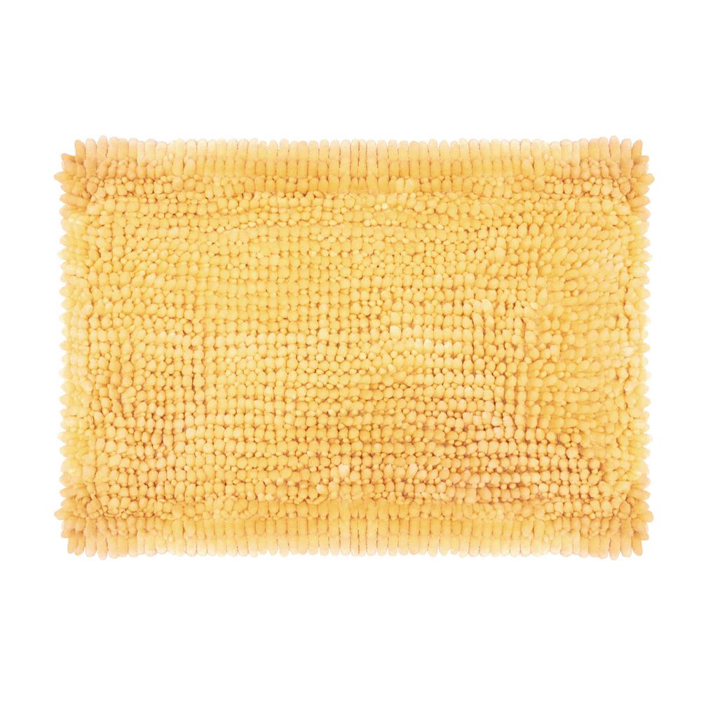 Laura Ashley Butter Chenille 17 in. x 24 in. Bath Mat in YellowLAYMB006118 The Home Depot