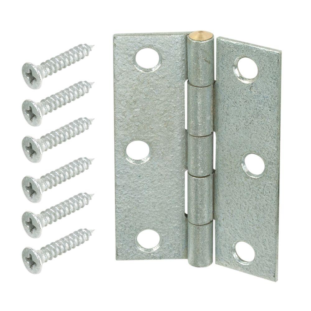 Everbilt 21/2 in. Galvanized NonRemovable Pin Narrow Utility Hinge (2Pack)14479 The Home Depot