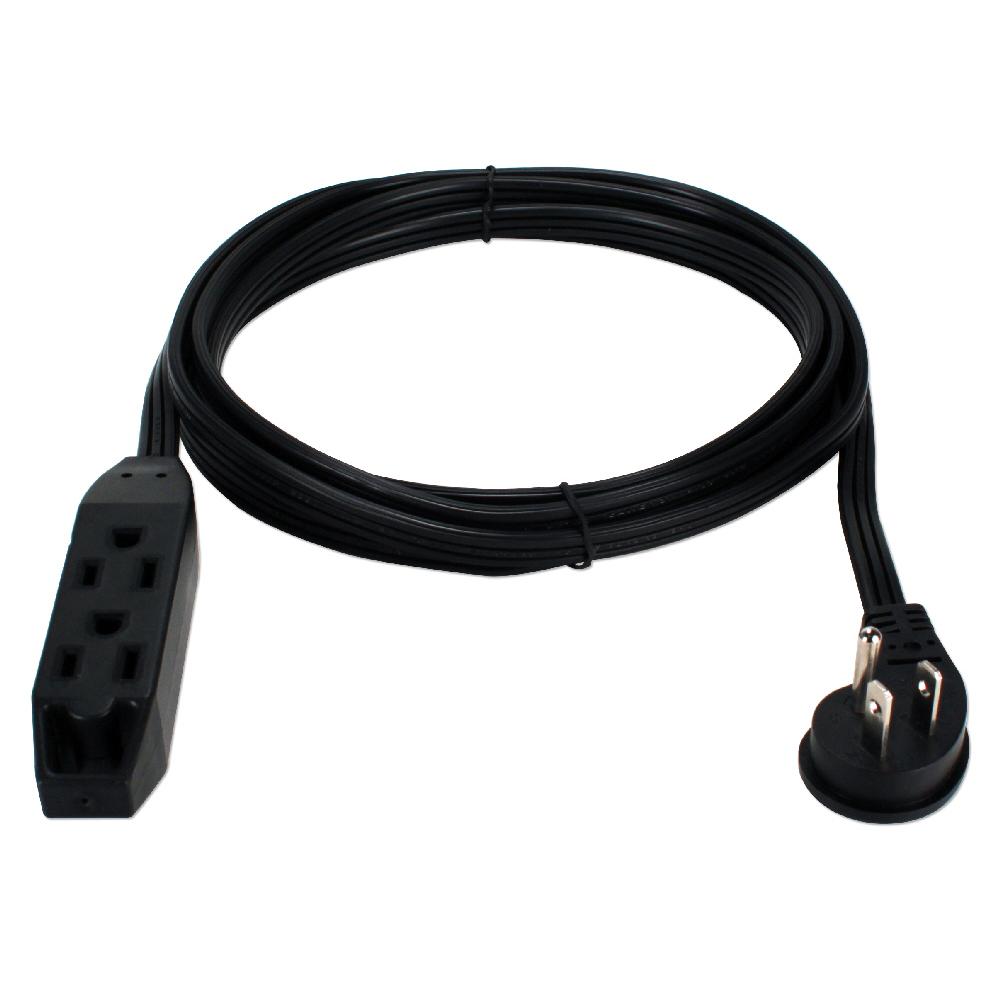3 PK QVS PC3PX-15 15Ft 3-Outlet,3-Prong Heavy Duty Black Power Extension Cord
