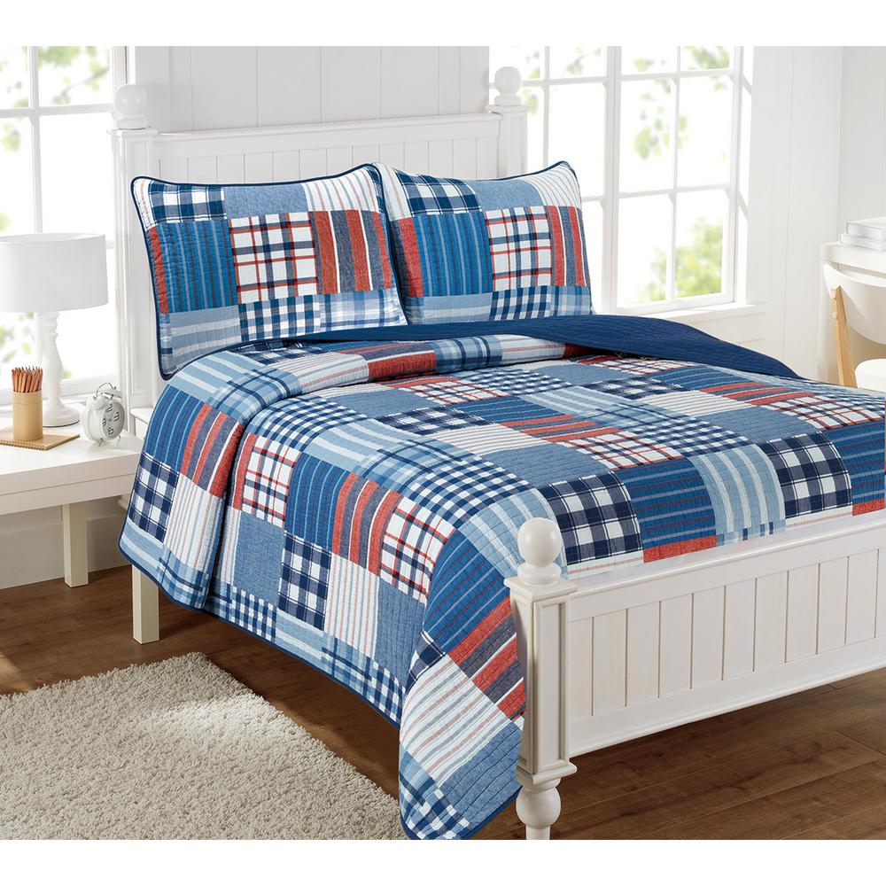 Hudson Patchwork 3Piece MultiColor Full Quilt Set HUDSONPATCHQF
