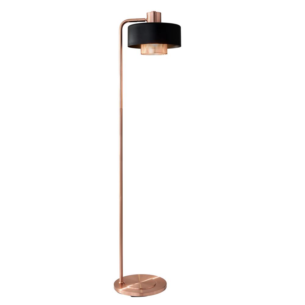 Adesso Bradbury 60 In Black Copper Floor Lamp 6049 20 The Home Depot