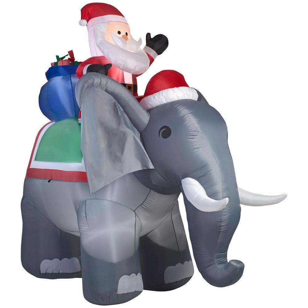 Santa Outdoor Christmas Decorations The H Lighted Inflatable