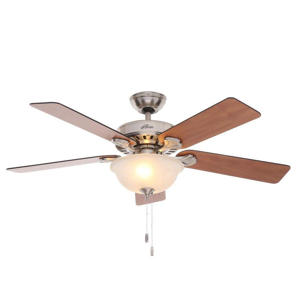 Hunter Pro S Best Five Minute 52 In Indoor Brushed Nickel Ceiling Fan Bundled With Handheld Remote Control