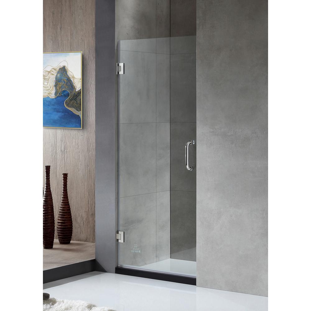 ANZZI FELLOW Series 30 in. by 72 in. Frameless Hinged Shower Door in