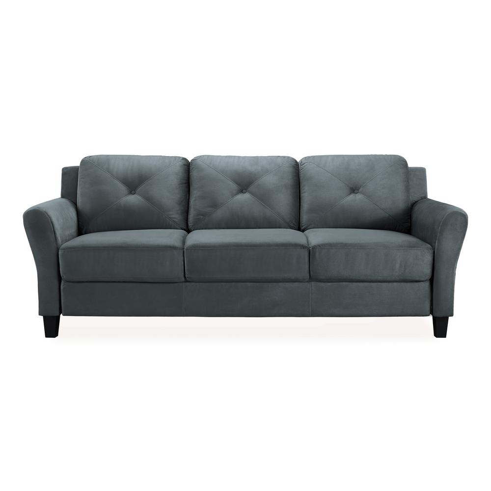 Lifestyle Solutions Harvard Microfiber Sofa With Rolled Arms