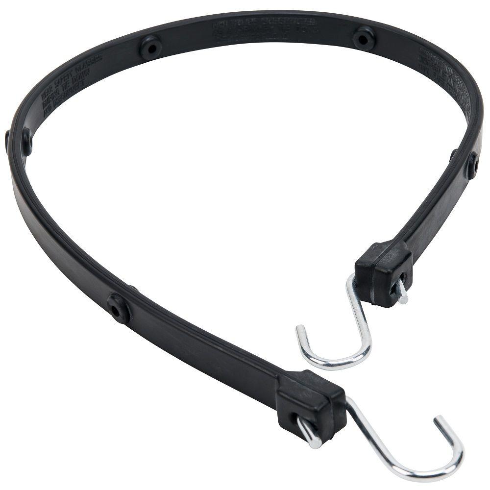 black rubber tie down straps