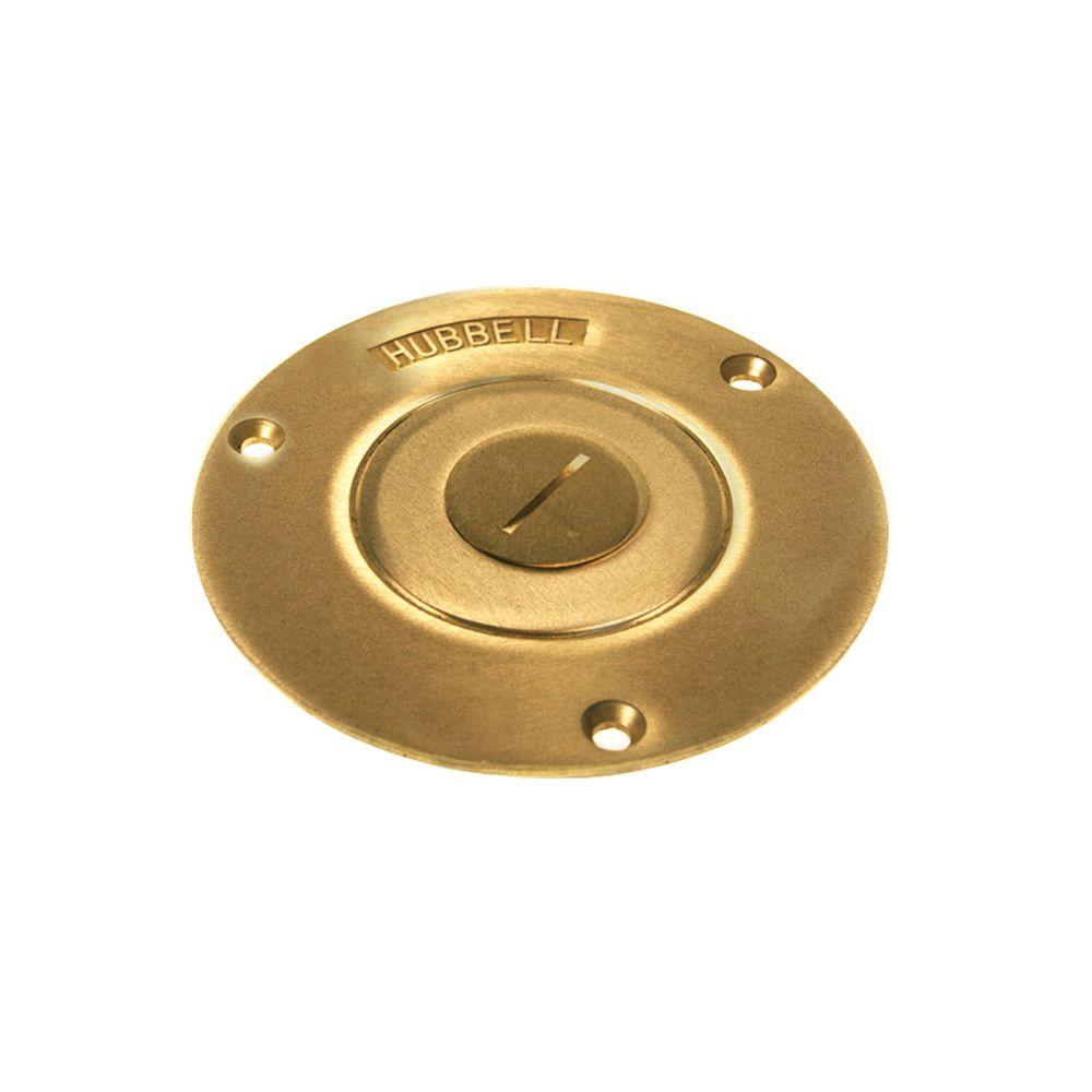 RACO 3-7/8 in. Round Brass Floor Box Cover with Threaded 3 ...