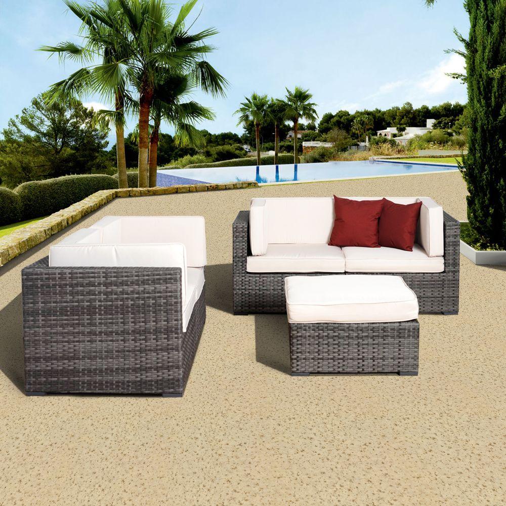 Rst Brands Deco 3 Piece Aluminum All Weather Wicker Patio Club