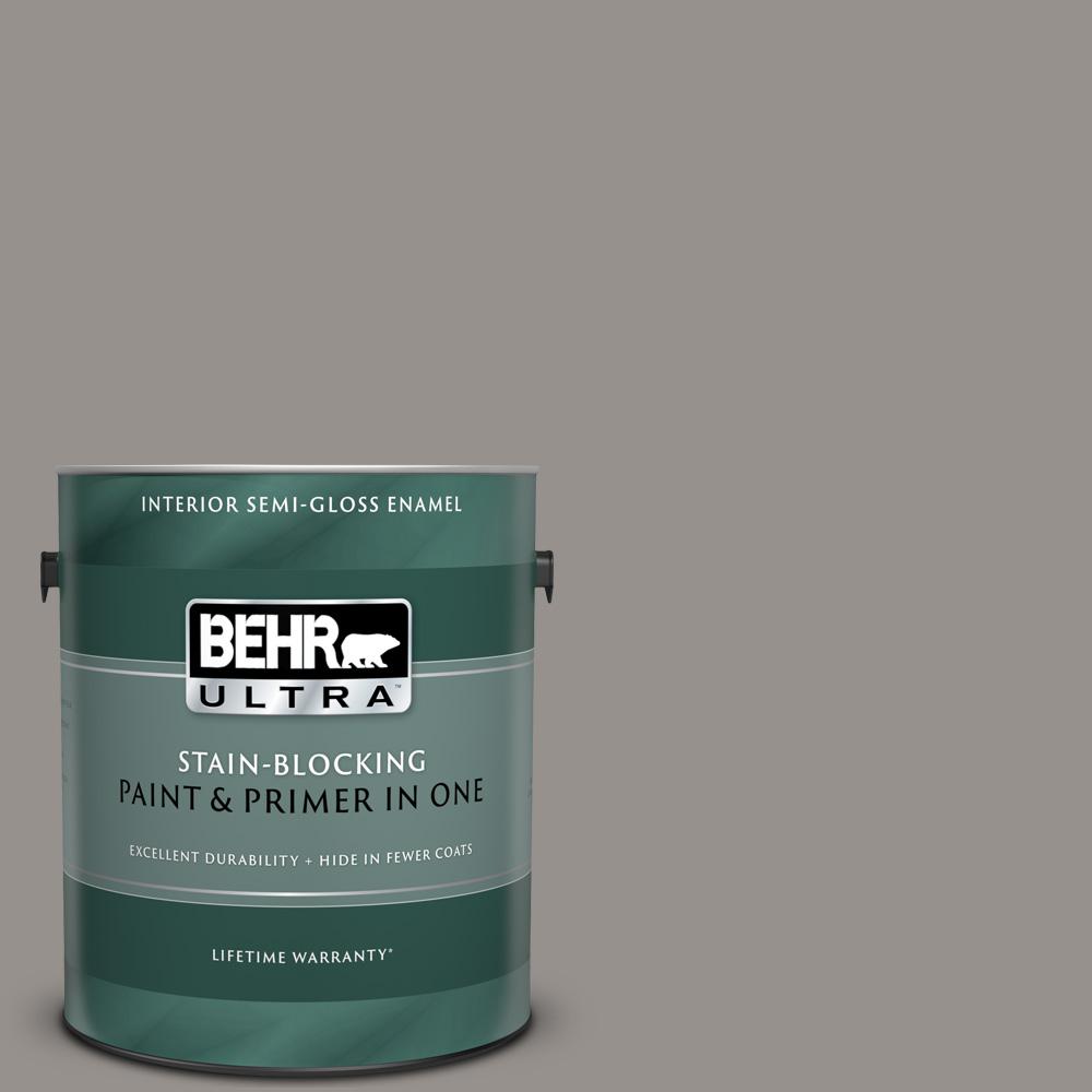 BEHR ULTRA 1 gal. PPU1816 Elephant Skin SemiGloss Enamel Interior Paint and Primer in One