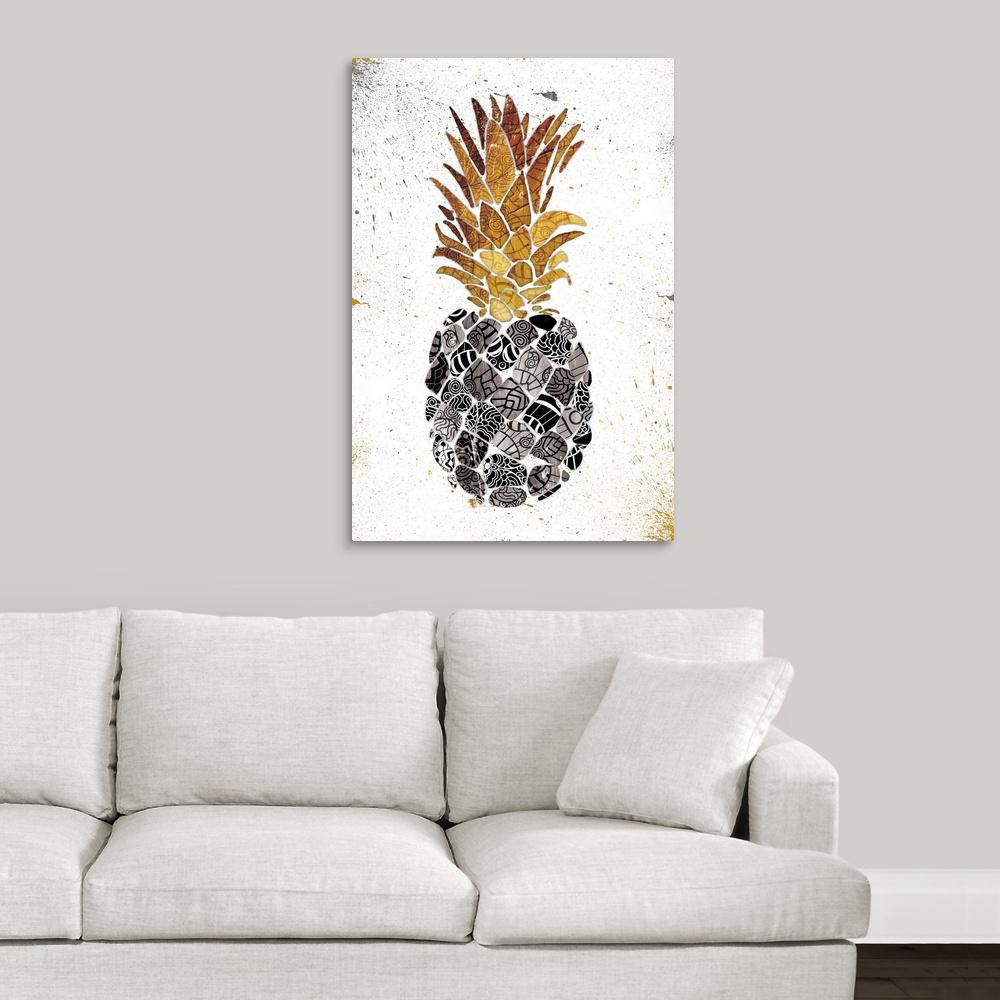 Greatbigcanvas 24 In X 36 In Golden Mandala Pineapple By Onrei Art Canvas Wall Art 2505080 24 24x36 The Home Depot