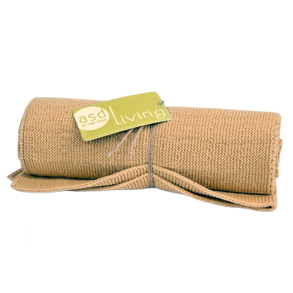 Art Style Design Living Knitted Kitchen Towel, Mustard Yellow98397