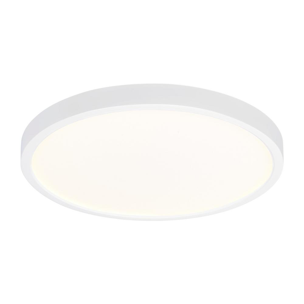 Sea Gull Lighting Traverse Lotus 12 In Round White Integrated Led Flush Mount