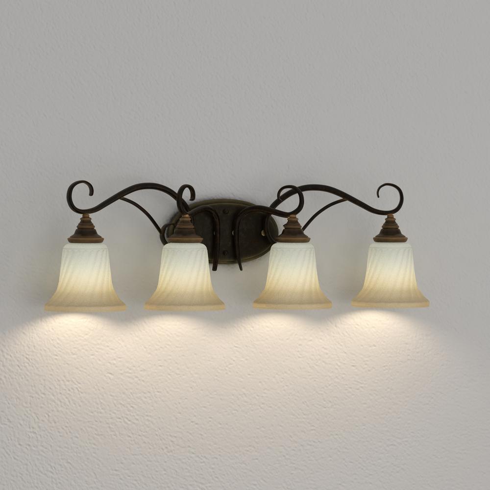 Progress Lighting Kensington Collection 18/'/' 4-Light Forged Bronze Foyer Pendant