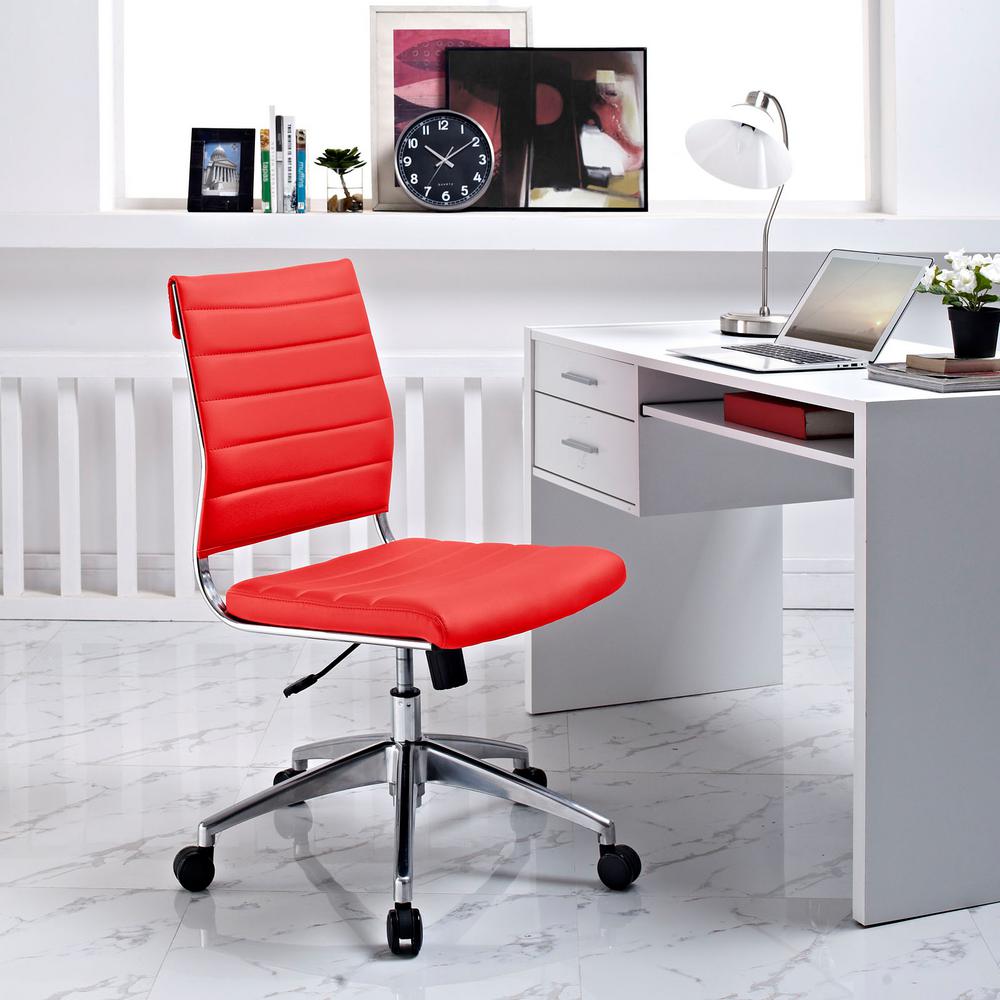 Modway Jive Armless Mid Back Office Chair In Red Eei 1525 The Jive Armless Mid Back Office Chair In Red