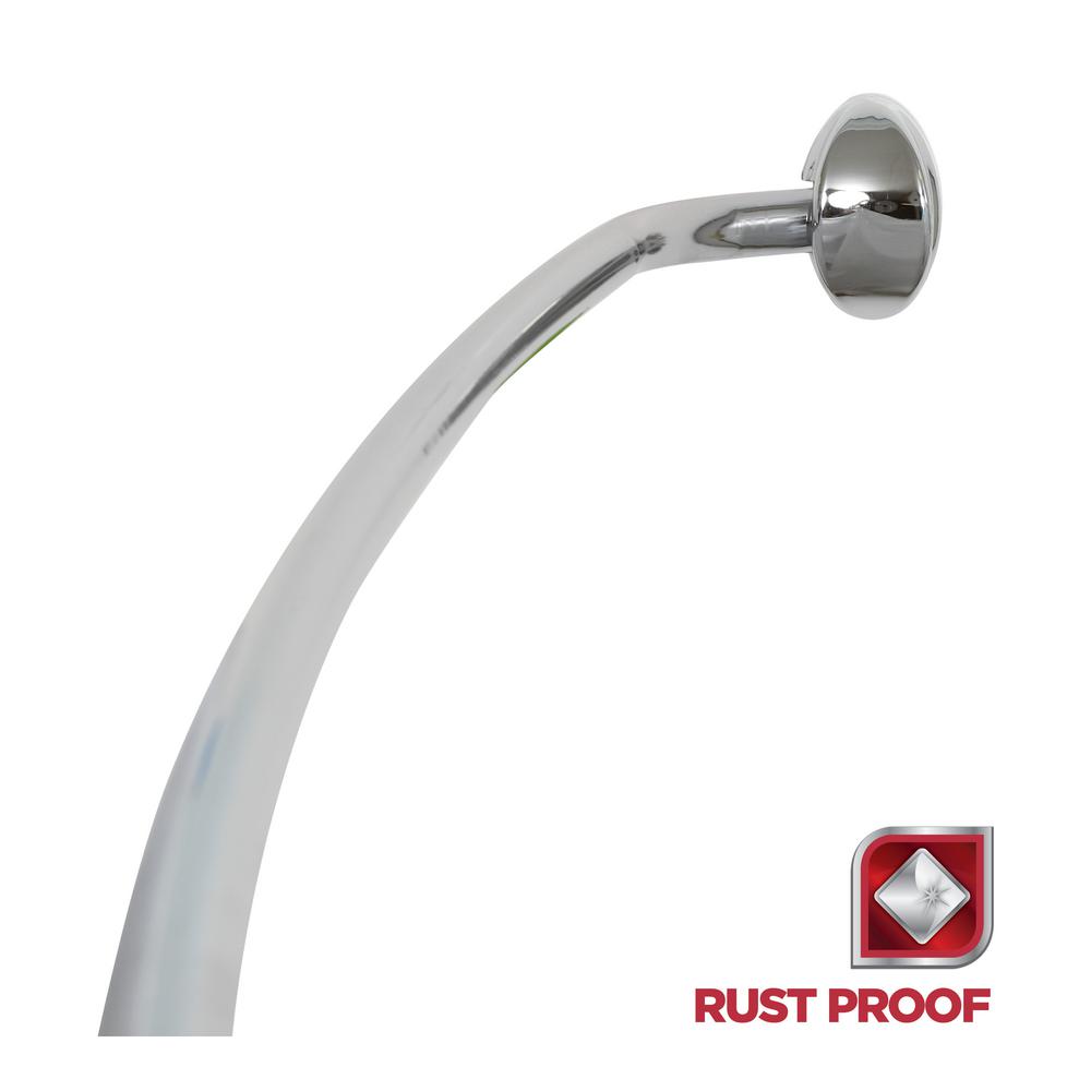 Glacier Bay Rustproof 72 In Adjustable Permanent Mount Curved Shower Rod In Chrome 35603sshd6 The Home Depot