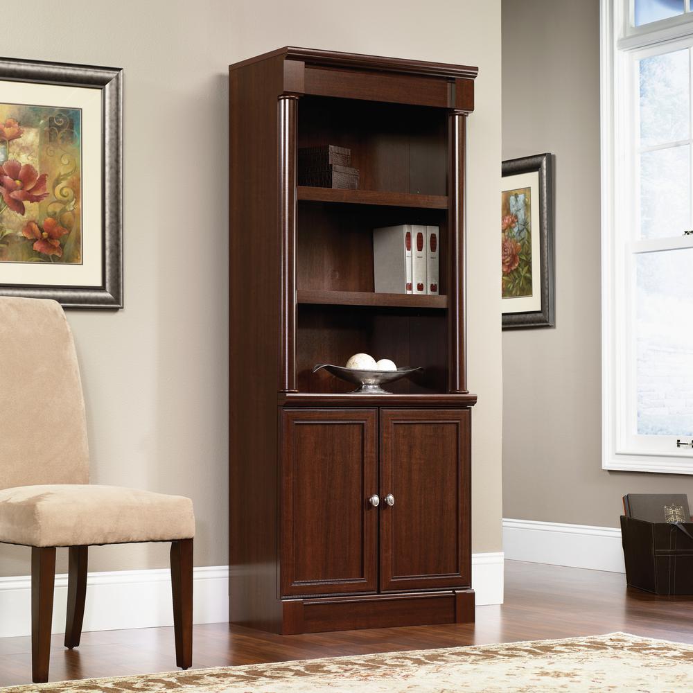 Palladia Collection 5-Shelf Bookcase with Doors in Select Cherry