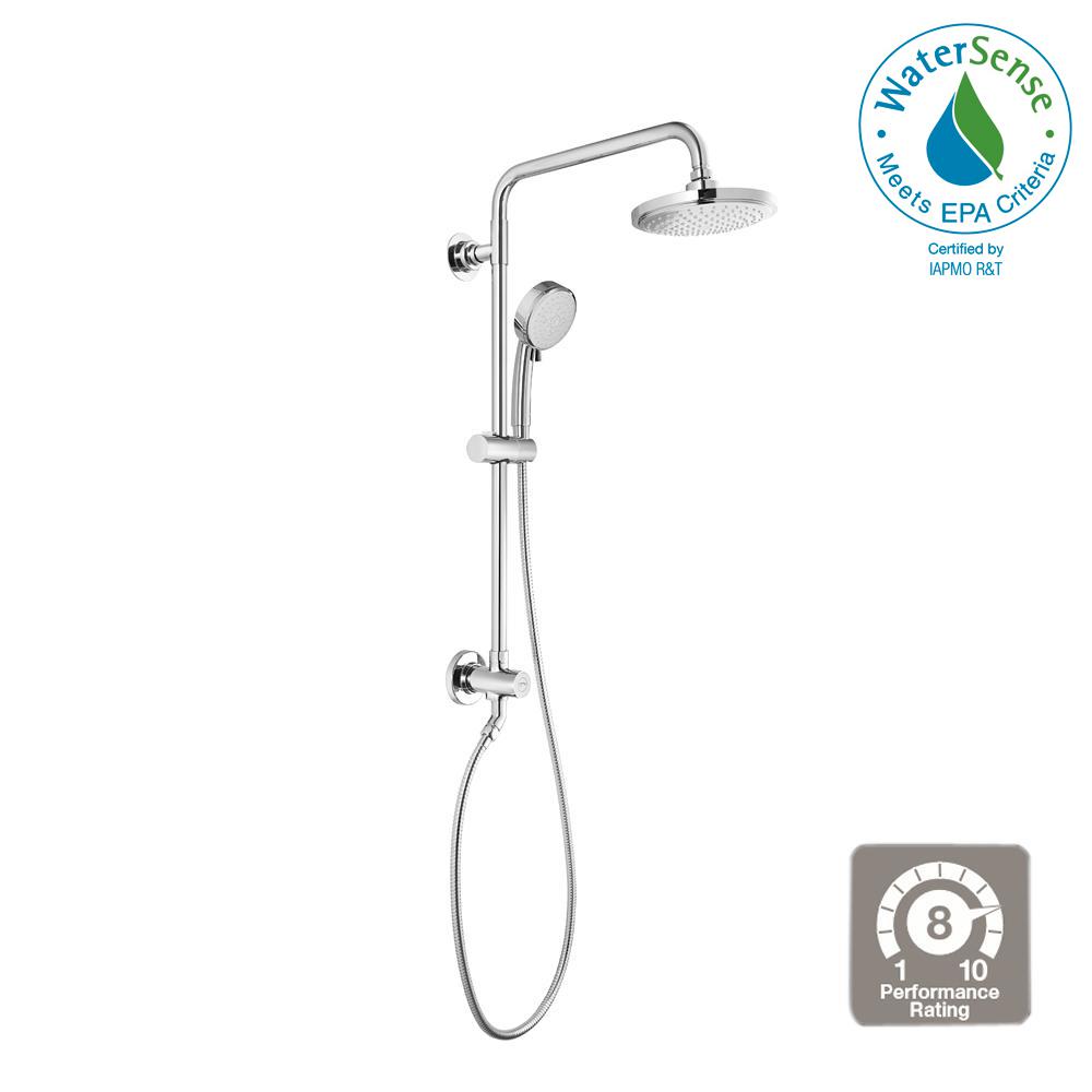 Grohe Euphoria 3 Spray Hand Shower In Starlight Chrome With Vitalio Comfort Flex 5 Spray Handheld Shower And Head Combo Kit In Chrome