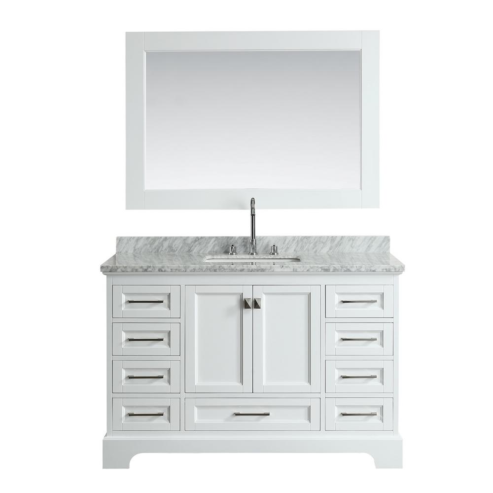 Design Element Omega 54 In W X 22 In D Vanity In White With