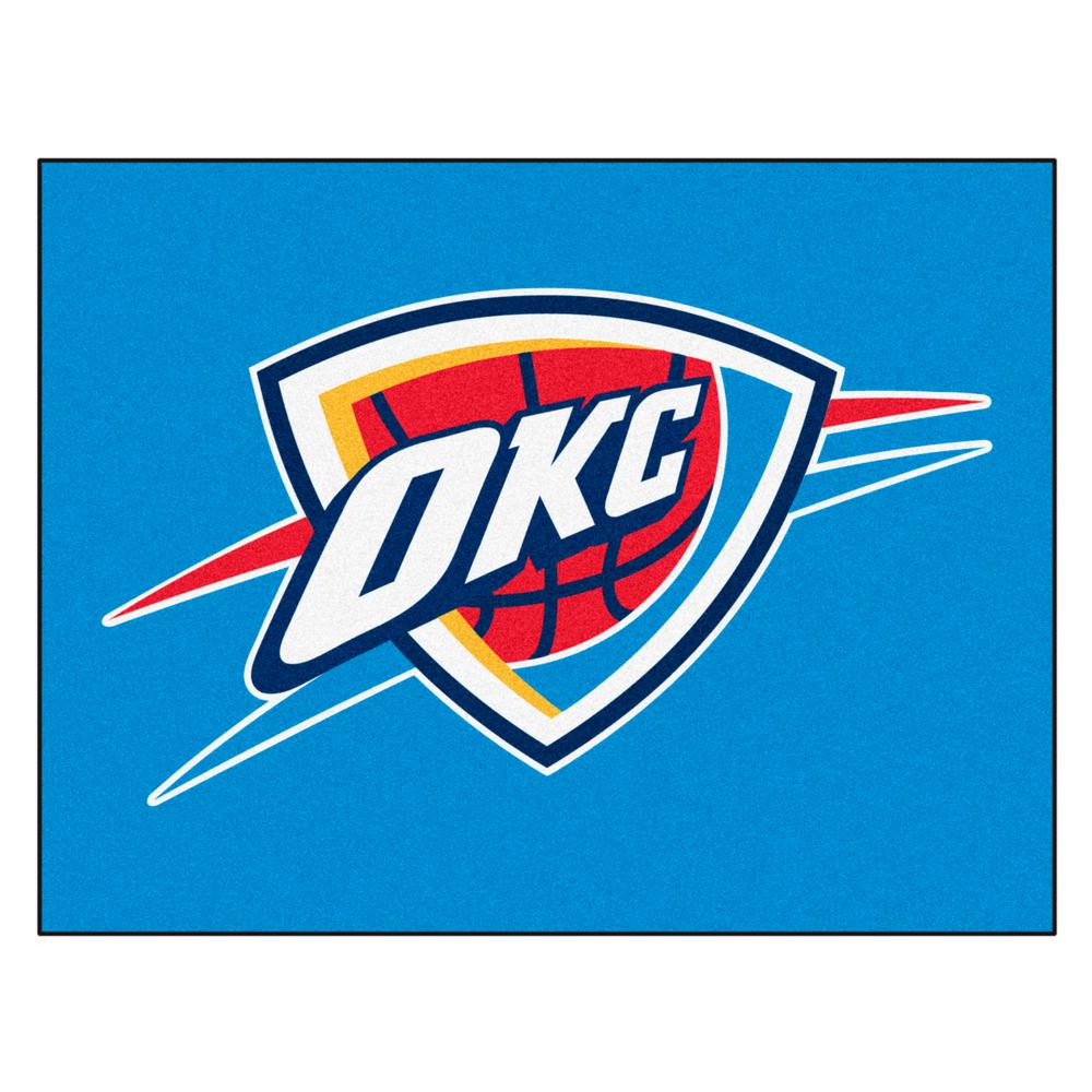 Fanmats Nba Oklahoma City Thunder Blue 2 Ft 9 In X 3 Ft 6 In Indoor All Star Mat Area Rug
