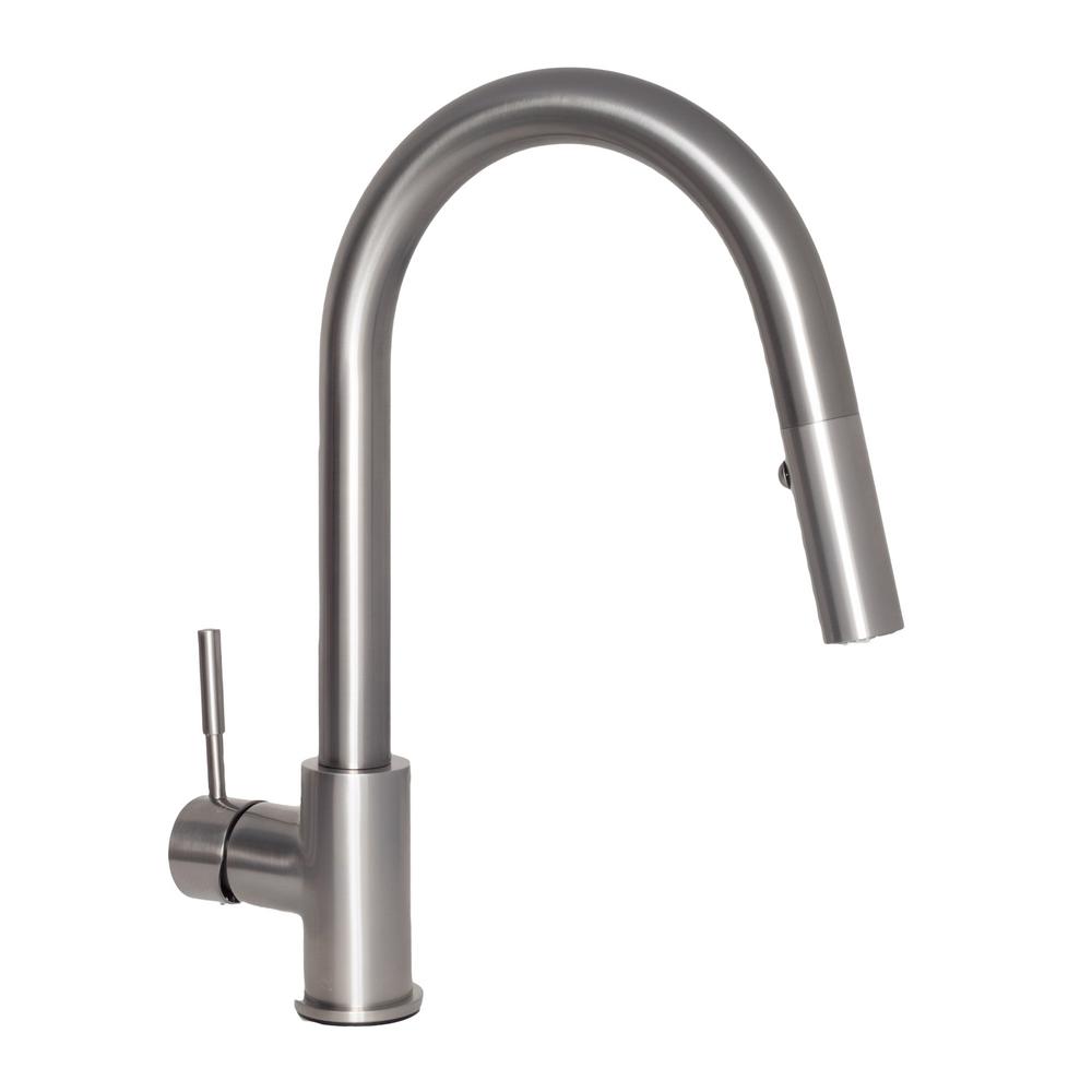Zline Kitchen And Bath Arthur Single Handle Pull Down Sprayer Faucet In Stainless Steel