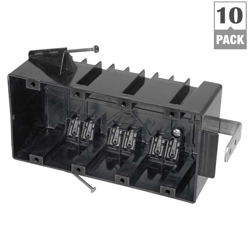 Carlon 4-Gang 60 cu. in. New Work Nail-On Electrical Outlet Box (Case
