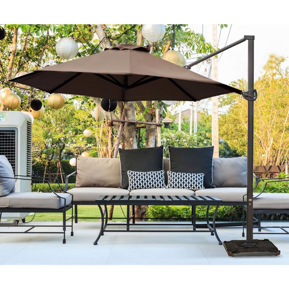 Abba Patio 11 Ft Cantilever Push Tilt Patio Umbrella In Cocoa Apnrc330dt The Home Depot