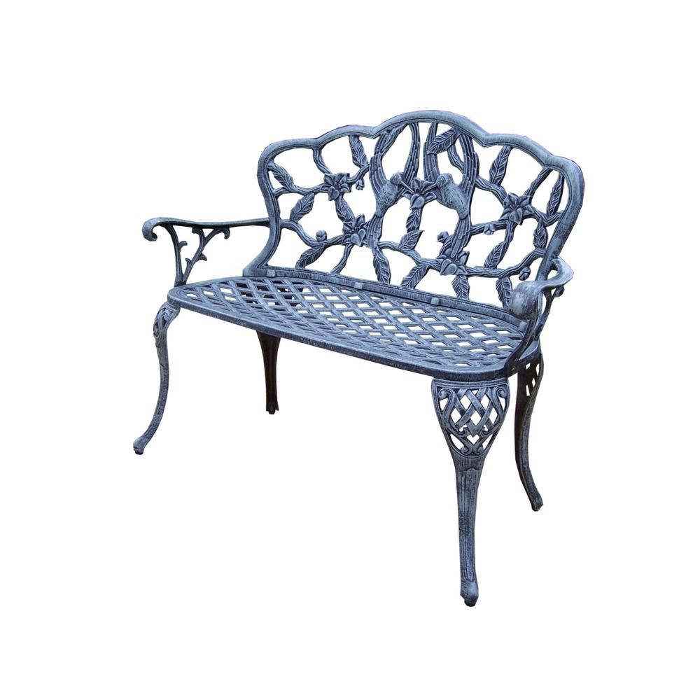 Hummingbird Cast Aluminum Loveseat Bench Hd3206 Vgy The Home Depot